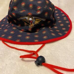 Kids Red and Black NO Pelicans bucket Hat